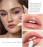 ⁦Fruity Glow Lip Oil Honey Melon Flavor Hydrating Clear Non-Sticky Lip Gloss for Dry Makeup Base Lipstick Make Up Lipgloss Gloss (Apple Flavor Lip Oil)⁩ - الصورة ⁦6⁩