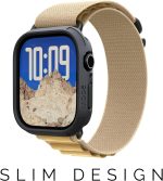 ⁦الكسون غطاء حماية لساعة ابل 46 ملم، حافظة متينة ممتصة للصدمات لساعة ابل 10، حافظة واقية عسكرية رياضية مضادة للسقوط والصدمات - اسود⁩ - الصورة ⁦4⁩