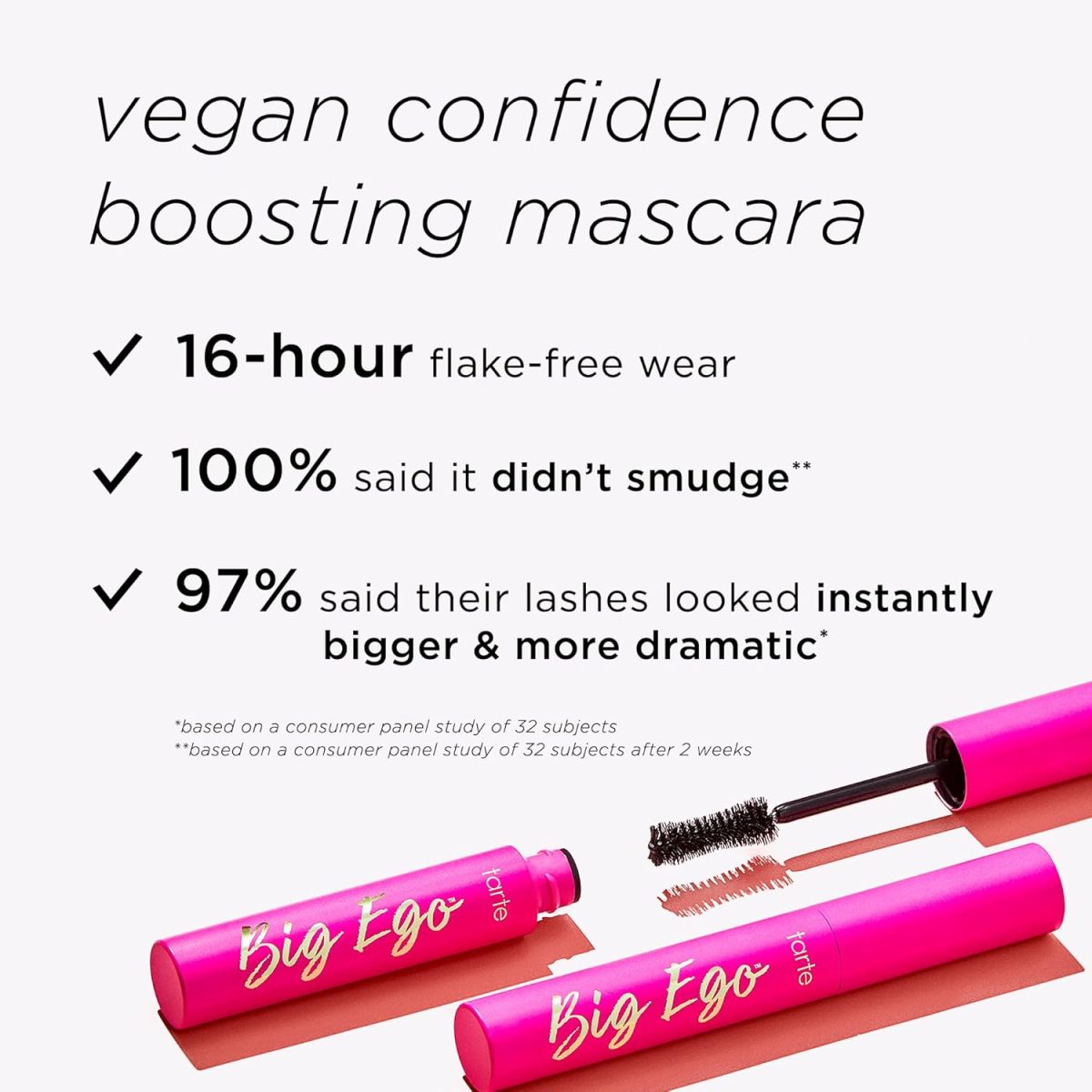 ⁦tarte big ego mascara - black - travel size⁩ - الصورة ⁦6⁩