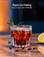 ⁦HiCOZY Clear View Ice Maker Countertop, Self-Cleaning Ice Machine with Ambient Lights, Ice in 6Mins, 26 lbs/Day, 2 Sizes of Bullet Ice for Apartment/Kitchen/Office/Home Bar⁩ - الصورة ⁦4⁩