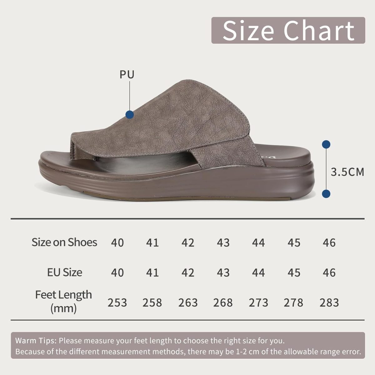 ⁦D.D.Star Slippers For Men, Big Size Comfortable And Memory Foam Sole Arabic Mens Thong Sandals Size 40 To 47.⁩ - الصورة ⁦2⁩