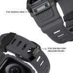 ⁦XMUXI Compatible with Apple Watch Band 45mm 44mm with Case, Rugged Sport Military TPU Strap with Bumper Cover for iWatch Series SE2 SE 9 8 7 6 5 4 for Man⁩ - الصورة ⁦2⁩