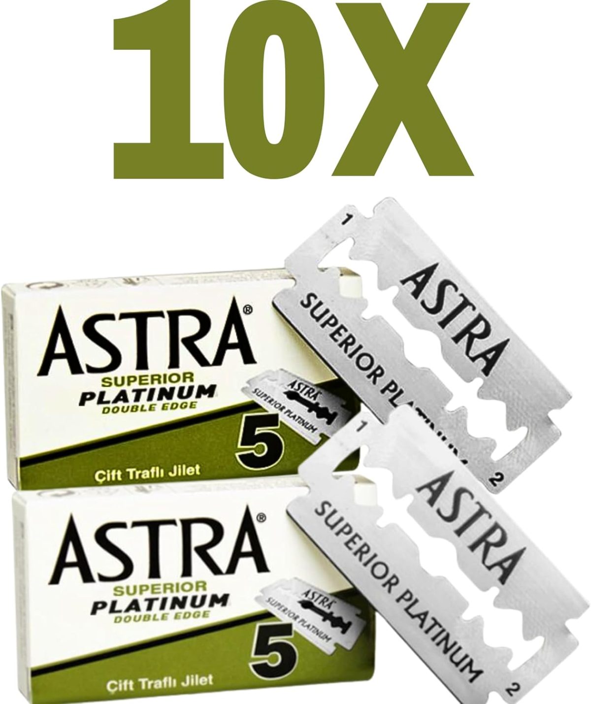 ⁦10 Astra Superior Platinum Double Edge Razor Blades For Professional Barbers And Traditional Shaving Enthusiasts⁩ - الصورة ⁦2⁩