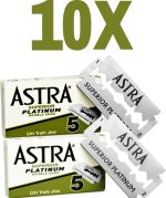 ⁦10 Astra Superior Platinum Double Edge Razor Blades For Professional Barbers And Traditional Shaving Enthusiasts⁩ - الصورة ⁦2⁩