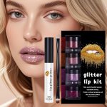 ⁦Glitter Lip Kit, Long Lasting Glitter Lip Powder with Primer and Brush, Shiny Cosmetics Set Glitters Lips Kit for Wife Mom Women Wedding Halloween Party Christmas Travel Family Gathering Holiday Event⁩ - الصورة ⁦5⁩