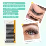 NAGARAKU W Eyelash Extension 3D Volume Premade 0.07mm C curl 8-12mm mix Faux Mink Matte Black Cluster Easy Fanning yy Eye Lashes - الصورة 2
