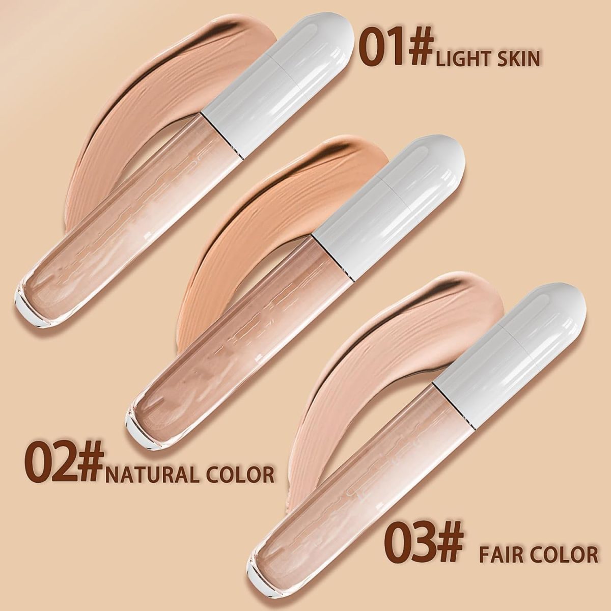 ⁦Waterproof Long-Lasting Concealer Full Coverage, under eye concealer for Dark Circles & Dark Spots, Brightener Concealer Makeup for All Skin - Light Skin⁩ - الصورة ⁦3⁩