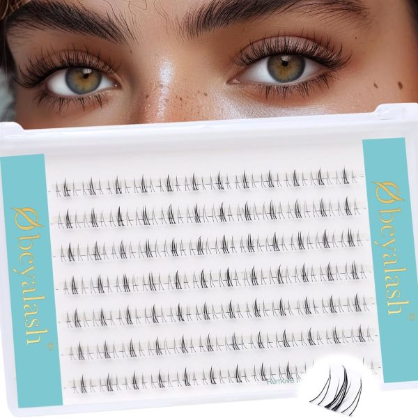 اوبيلاش مجموعة رموش تحت الرموش السفلية مكونة من 84 قطعة، مجموعات رموش ناعمة تحت العين، رموش صناعية تحت الرموش، رموش عنقودية فردية يمكنك تركيبها بنفسك في المنزل