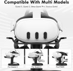 ⁦حامل في ار متوافق مع ميتا كويست 3/اوكيولوس كويست 2/بيكو 4/فيجن برو - قاعدة عرض رأسي لسماعات الرأس العالمية، دعامة ثابتة مع قاعدة تخزين دائرية، من نالاكال، بلاستيك⁩ - الصورة ⁦5⁩