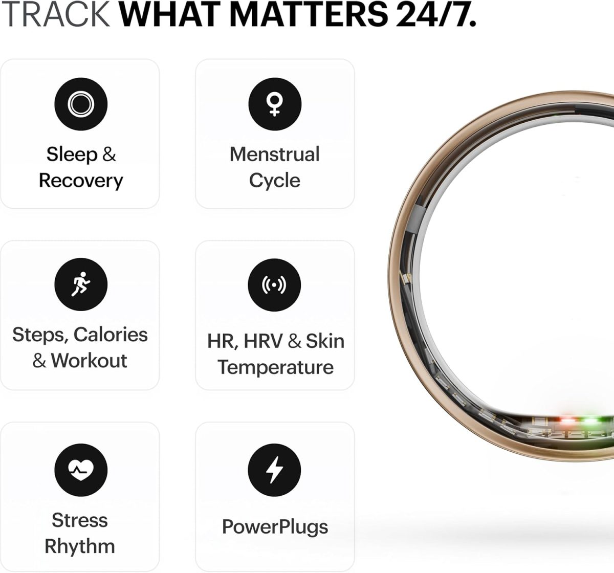 ⁦ULTRAHUMAN Ring AIR – Sleep and Fitness Tracker, Smart Ring for Men and Women, No app fee for standard features, Up to 6 days battery life (Size 8)⁩ - الصورة ⁦3⁩