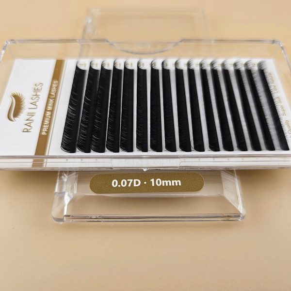 Eyelash Extensions 0.07 C D Curl LU Curl Rani Lash Extensions Individual Lashes Classic Matte Lashes Professional Use (Black) (D-10mm)