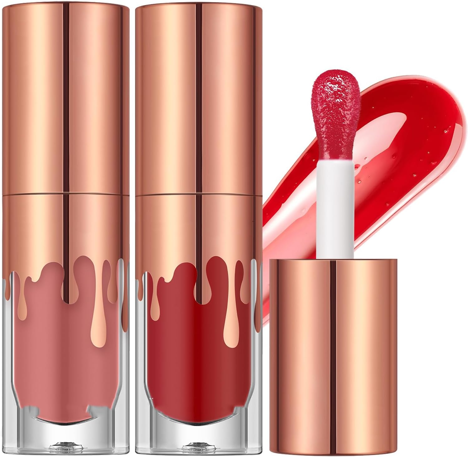 71oF9PdWSLL._AC_SL1500_.jpg زيت شفاه ملون، مرطب عالي اللمعان نابض بالحياة، ظلال مميزة مع متعدد الاستخدامات 0.24 اونصة سائلة (#01+05، 0.25 اونصة سائلة (عبوة من قطعتين)