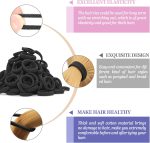 ⁦Bukela Hair Ties for Women And Kids, 100PCS Seamless Thick Cotton Hair Band, Elastic Baby Hair Ties No Damage Ponytail Holder（Black）⁩ - الصورة ⁦3⁩