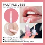 ⁦2Pcs Hydrating Lip Glow Oil, Moisturizing Lip Oil, Gloss Transparent Toot Lip Oil, Non sticky Plumping Lip Oil Tinted Clear Lip Gloss Nourishing Repairing Reducing Lip Lines⁩ - الصورة ⁦3⁩
