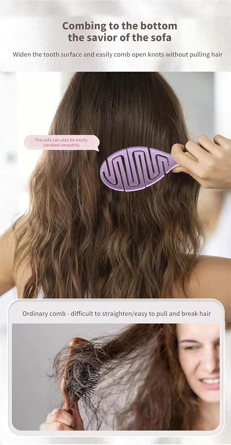 71p4IQ7VoPL._AC_SL1500_.jpg فرشاة فك تشابك الشعر من تول هاوس، مشط تصفيف مجعد، مشط شعر ناعم، رطب وجاف، للشعر الكثيف والمجعد والرطب، مناسبة لجميع انواع الشعر - الصورة 7