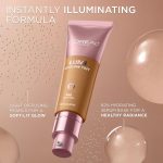 ⁦L'Oreal Paris Lumi Le Glow Skin Tint, Lightweight Water-Based Tinted Serum with Foundation-Like Coverage, Glow Illuminator, Warm 130, 0.85 Fl Oz⁩ - الصورة ⁦6⁩