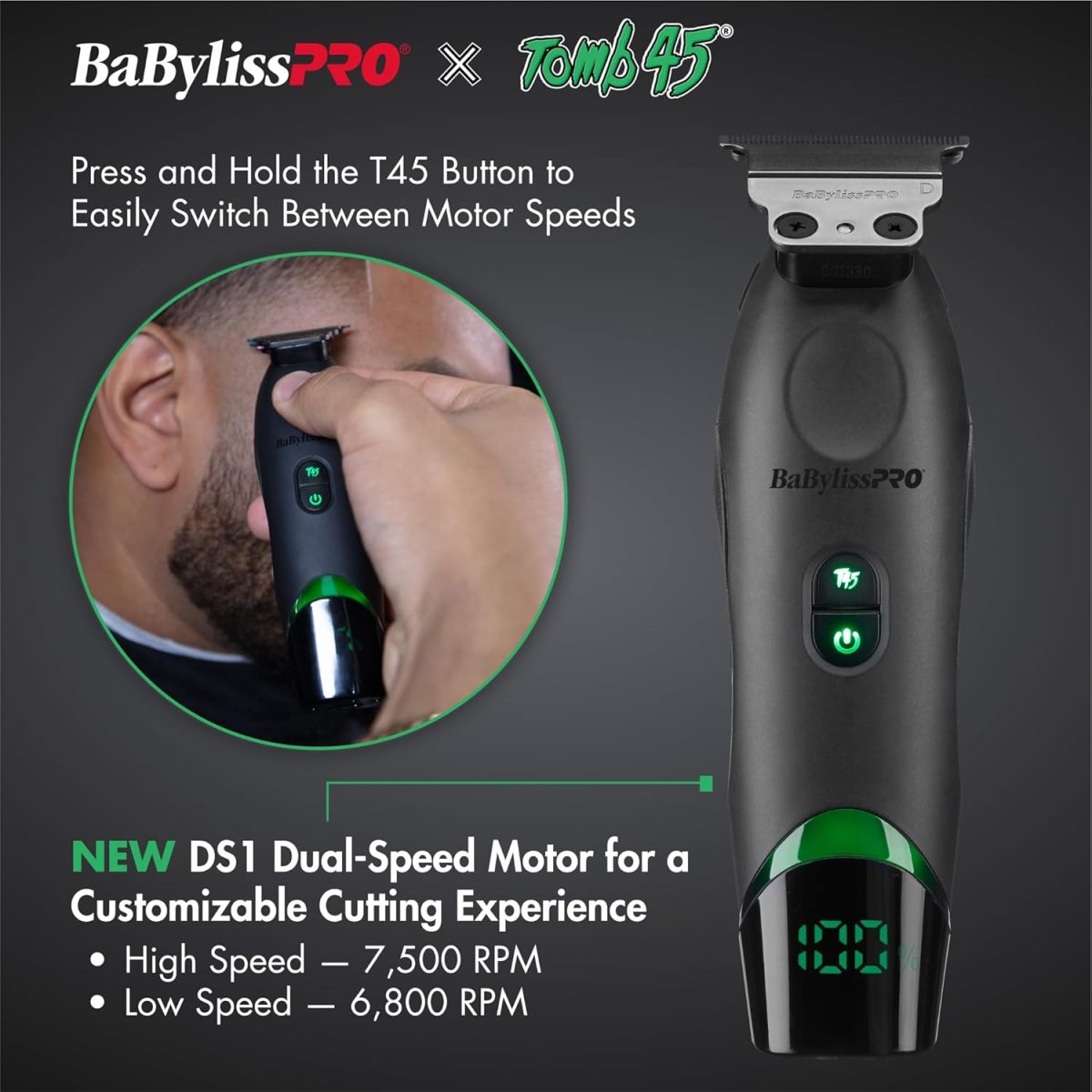 ⁦BaBylissPRO x Tomb45 Wireless-Charging Hair Trimmer for Men⁩ - الصورة ⁦3⁩