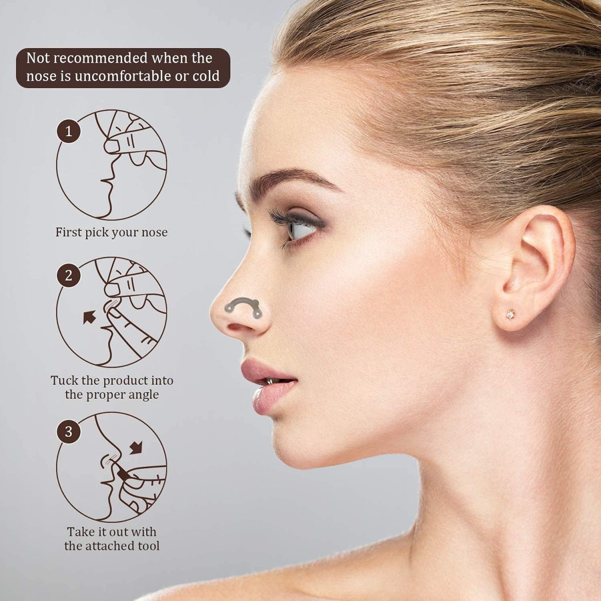 ⁦Hepiide [Upgrade] 5 Pieces Nose up Lifting Clips Nose Lifter Silicone Nose Bridge Slimming Clips Beauty Clip Tools for Women (Multicolor)⁩ - الصورة ⁦5⁩