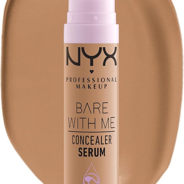 NYX Professional Makeup Bare with Me Concealer Serum, Hydrating Natural Medium Coverage Concealer For Face & Body,Upto 24Hr Hydration for Skin, Sand, 9.6 ml