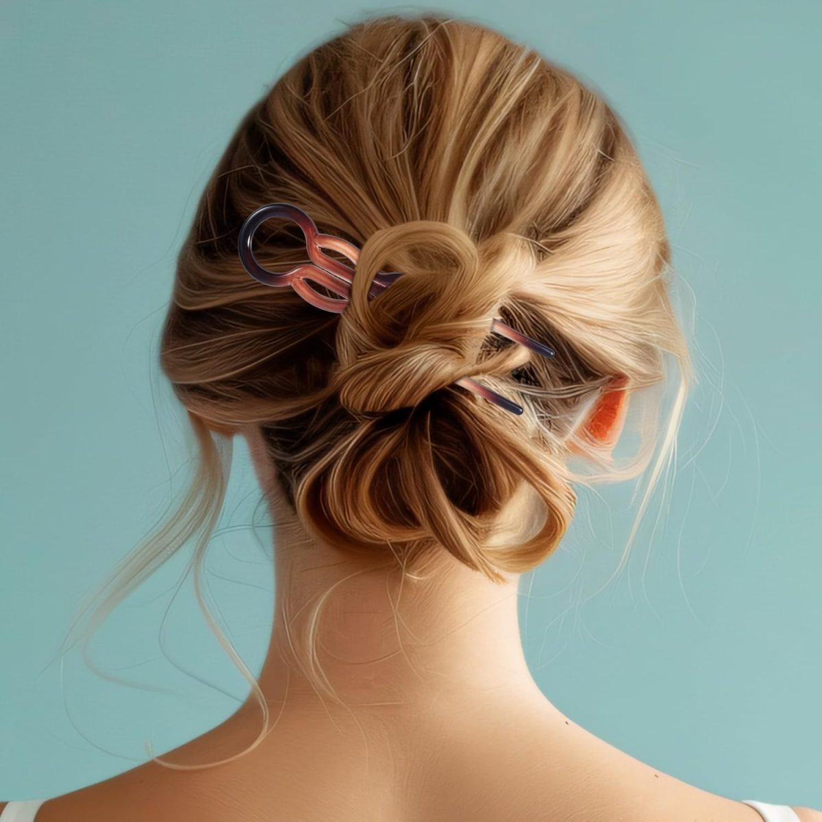 ⁦YelaJoy 10Pcs 4-Hole Twist Hairpin 7.5cm Brown Set, Durable High Quality Lightweight U-Shaped Hair Pins Elegant Hair Bun Accessories, for Women & Girls Hair Decoration⁩ - الصورة ⁦4⁩