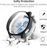 ⁦Azonee 2 Pack Case with Tempered Glass Screen Protector, Ultra Thin Scratch - Resistant Protective Case, for Huawei Watch GT 5 46 mm All-Round Protective Case (Clear+Black)⁩ - الصورة ⁦3⁩
