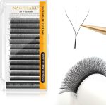 NAGARAKU W Eyelash Extension 3D Volume Premade 0.07mm C curl 8-12mm mix Faux Mink Matte Black Cluster Easy Fanning yy Eye Lashes