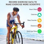 ⁦Fitness Tracker with Heart Rate Monitor, Step Counter, Sleep Monitor Calorie Tracking, Activity Tracker with 1.1" AMOLED Touch Color Screen, Waterproof Step Tracker for Android iPhon Women Men, Black⁩ - الصورة ⁦7⁩