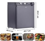 ⁦QBNZAXC Mini fridge Refrigerator 1.4 Cu.Ft 3 Way Mini Fridge Gas Small Compact Refrigerador For Truck Camping Black⁩ - الصورة ⁦3⁩