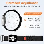 ⁦Bandletic R-Nylon Band Compatible with Apple Watch Bands 44mm 45mm 49mm 42mm for Men, Rugged Tactical Militray Sport Loop Strap for iWatch Band Ultra 2 SE Series 9 8 7 6 5 4 3 2 1⁩ - الصورة ⁦5⁩