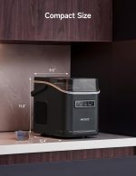 ⁦HiCOZY Clear View Ice Maker Countertop, Self-Cleaning Ice Machine with Ambient Lights, Ice in 6Mins, 26 lbs/Day, 2 Sizes of Bullet Ice for Apartment/Kitchen/Office/Home Bar⁩ - الصورة ⁦9⁩