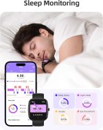 ⁦Parsonver Smart Watch for Men Women with Bluetooth Calls, 1.83" Fitness Tracker Watch 100+ Sport Modes IP68 Waterproof for Android iOS Phones with Blood Oxygen Heart Rate Sleep Monitor, Black⁩ - الصورة ⁦5⁩