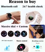 ⁦ساعة ذكية | ساعات ذكية للرجال | شاشة HD 1.38 انش | مكالمات بلوتوث | مقاومة للماء IP67 | حواف رفيعة للغاية | متوافقة مع iOS واندرويد (اسود)⁩ - الصورة ⁦2⁩