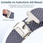 ⁦يو بيك سوار ساعة مضفر متوافق مع ساعة ابل الترا 2 49 ملم 46 ملم 45 ملم 44 ملم 42 ملم - سوار رياضي من النايلون المرن مع ابزيم باراشوت لسلسلة اي ووتش 10 9 8 7 6 5 4 3 2 1 SE الترا⁩ - الصورة ⁦2⁩