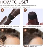 ⁦Paporich Hairline Powder,Thin Hair Root Dye Touch Up Root Touch Up Powder,Hair Powder Stick for Hairline Shadow,Windproof & Sweatproof Hairline Powder for Women & Men (Dark Brown)⁩ - الصورة ⁦4⁩