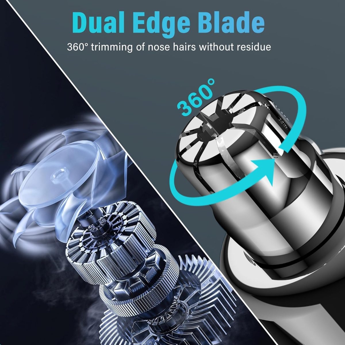 ⁦Nose Hair Trimmer, Electric Nose & Ear Hair Trimmer, Battery Indicator&Lock Button, Rechargeable Mini Nose Trimmer, Dual Edge Blades⁩ - الصورة ⁦2⁩