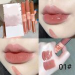 مجموعة ملمع شفاه وموس شفاه مزدوجة الاطراف - 6 الوان، ملمع شفاه مرطب يدوم طويلا مع لمعان عاكس، مجموعة احمر شفاه وملمع 2 في 1 - الصورة 3