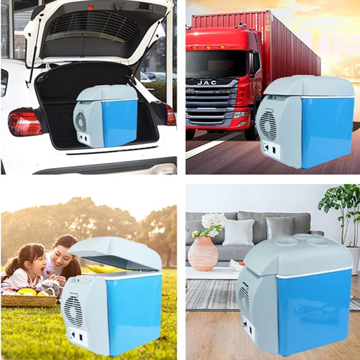 ⁦QBNZAXC Mini fridge Mini Car Fridge Car Refrigerator Car Freezer Warmer Cooler Box Compact Travel Refrigerator for Office Home⁩ - الصورة ⁦6⁩