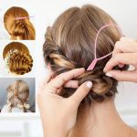 ⁦مجموعة ادوات تصفيف الشعر بتصميم ذيل الحصان الفرنسي المضفر من 4 قطع، اداة ازالة اربطة الشعر المطاطية، اداة ازالة اربطة الشعر المطاطية، اداة ازالة ربطات الشعر، اداة تصفيف الشعر⁩ - الصورة ⁦4⁩