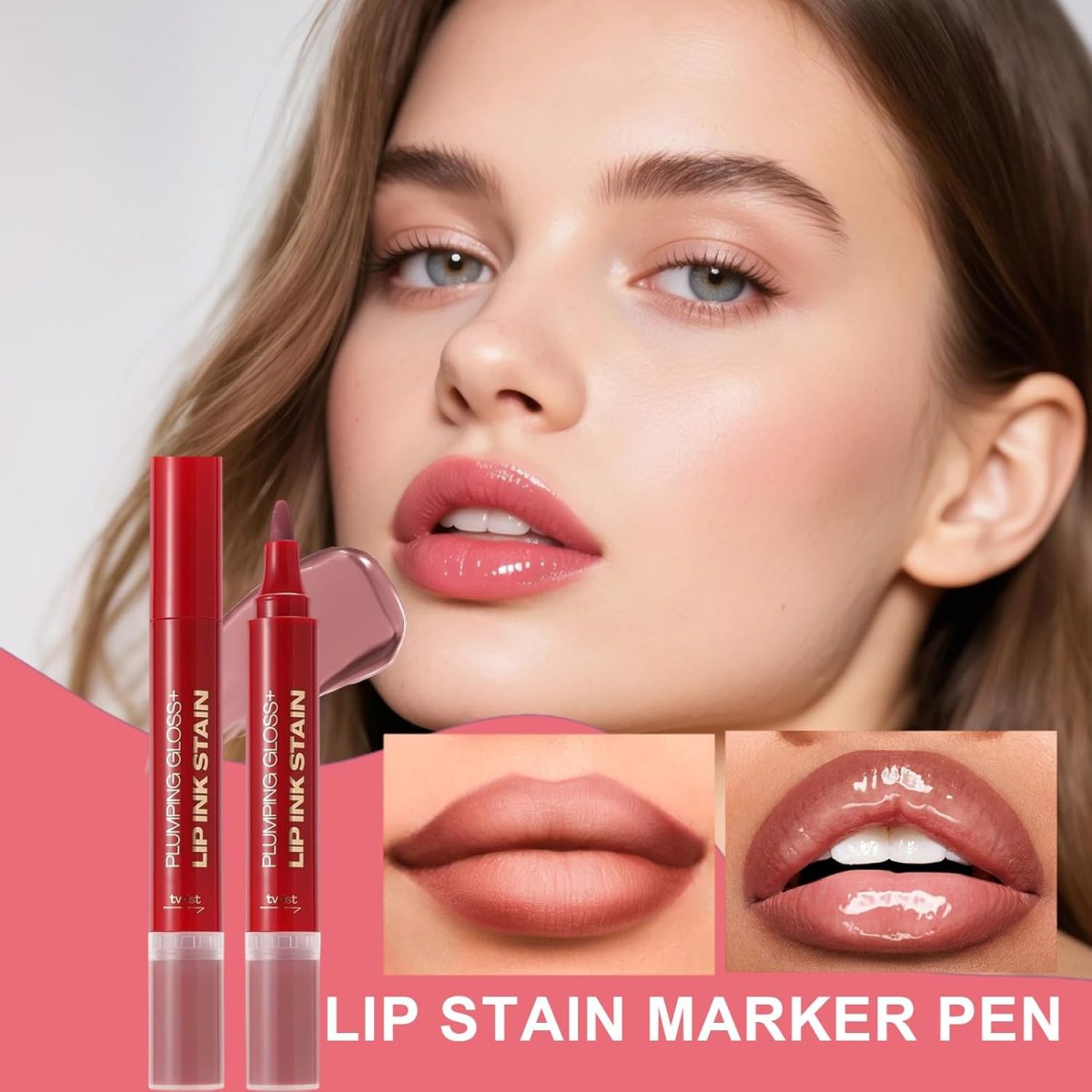 ⁦Lip Oil and Liner Set | Tinted Lip Oil and Liner Combo,Moisturizing Nourishing Beauty Makeup Cosmetics for Friends Family Sister Girls Wife Women⁩ - الصورة ⁦2⁩