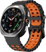 سوار سيليكون سريع الفك متوافق مع ساعة سامسونج جالكسي الترا، أساور رياضية ناعمة مزدوجة اللون قابلة للتعديل لساعة جالكسي الترا 47 ملم، سوار جيد التهوية ومقاوم للماء