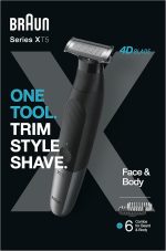 ⁦Braun Série X, tondeuse à barbe mâle électrique hybride et rasoir de corps, lame 4D, SkinShield, étanche, sans fil, XT5200⁩ - الصورة ⁦3⁩