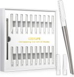 Dermaplaning Tool for Face Exfoliation, with 20 Replaceable Blades, Facial Shaver/Eyebrow Razor, Peach Fuzz Removal Eyebrow Shaper for Women, Easy to Use Dermaplaner Help Exfoliate and Smooth Skin
