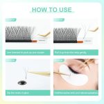 NAGARAKU W Eyelash Extension 3D Volume Premade 0.07mm C curl 8-12mm mix Faux Mink Matte Black Cluster Easy Fanning yy Eye Lashes - الصورة 6