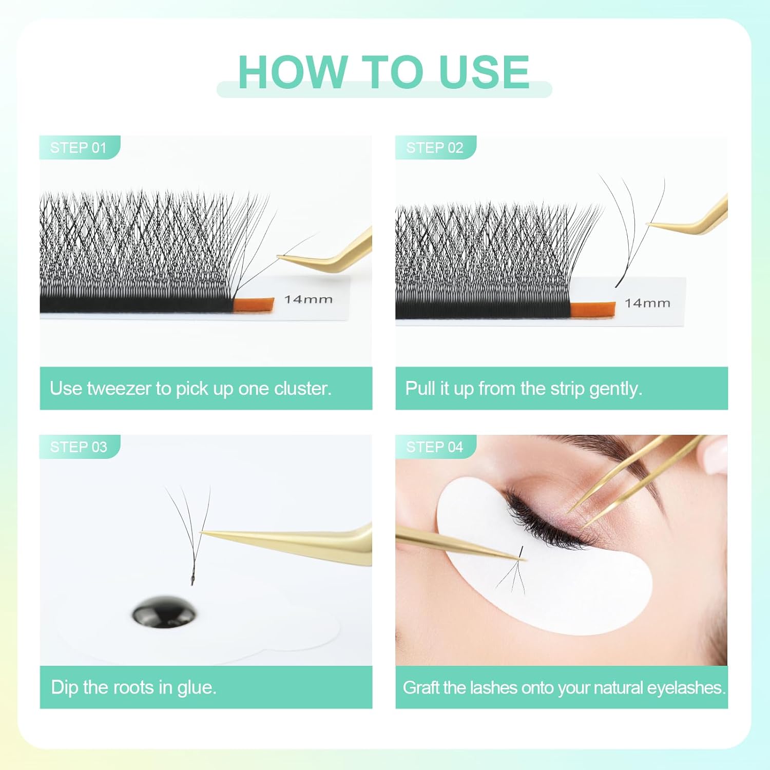 71tOP4dmMVL._AC_SL1500_.jpg NAGARAKU W Eyelash Extension 3D Volume Premade 0.07mm C curl 8-12mm mix Faux Mink Matte Black Cluster Easy Fanning yy Eye Lashes - الصورة 6