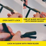 ⁦Khazna Straight Razor for Men - Premium Single Derby Blade Cutthroat Razor - 10 Replaceable Stainless Steel Blades - Barber Straight Edge Razor Kit - Navajas Para Barbero - Includes Leather Case⁩ - الصورة ⁦2⁩