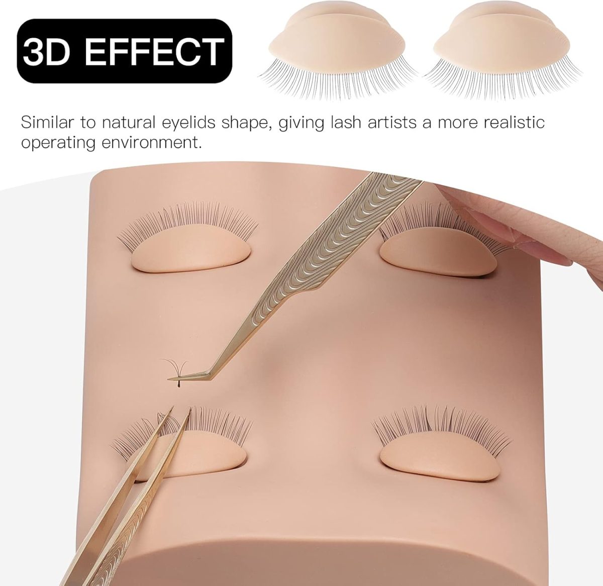 ⁦Pretty memory Lash Mannequin Head with 2 Pairs of Removable Lash Practice Eyelids, Realistic Eyelash Mannequin Head, Soft-Touch Lash Extension Supplies Lash Tech Supplies for Practice⁩ - الصورة ⁦4⁩