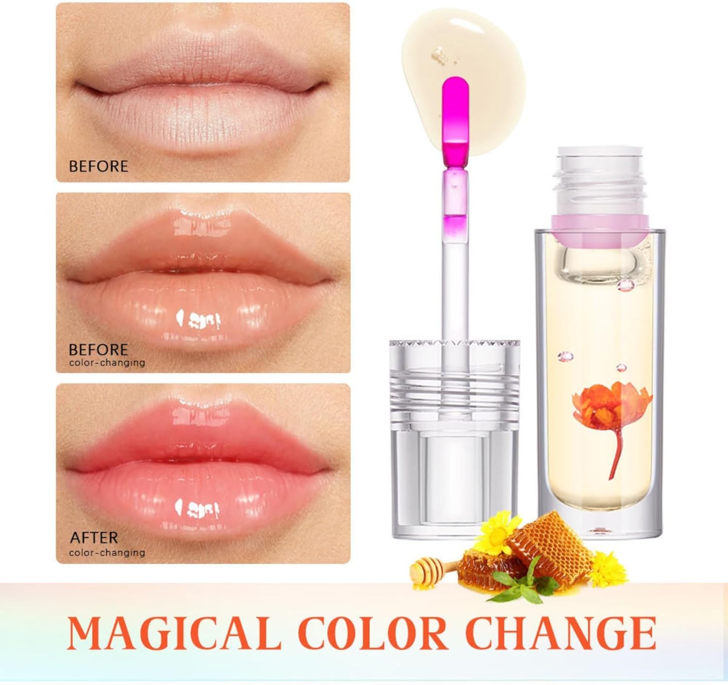 71uFCHLaw-L._AC_SL1500_.jpg مجموعة زيت شفاه مرطب، ملمع شفاه يدوم طويلا، مرطب شفاه شفاف، احمر شفاه سائل لامع غير لاصق، مجموعة العناية بالشفاه - الصورة 2