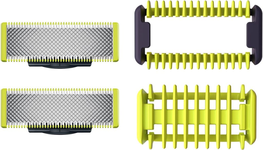 فيليبس ماكينة حلاقة ون بليد للوجه والجسم مكونة من شفرتين ومشط للجسم وشفرتين