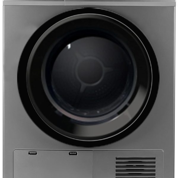 مجفف ملابس كهربائي تحميل أمامي بسعة 8 كيلوجرام مع شاشة رقمية من ستار واي، لون رمادي فاخر