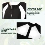 ⁦زي سباحة 2 في 1 للبنات باكمام قصيرة من يوكو، بدلة سباحة من قطعة واحدة مع تنورة سريعة الجفاف للسباحة والشاطئ والرياضات المائية⁩ - الصورة ⁦4⁩